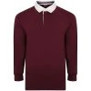 Bigdude Rugby Style Long Sleeve Polo Shirt Burgundy