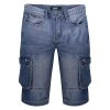 Bigdude Cargo Denim Shorts Mid Wash