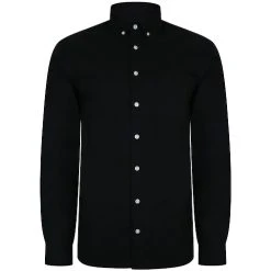 Bigdude Oxford Long Sleeve Shirt Black Tall
