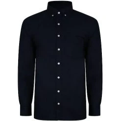 Bigdude Oxford Long Sleeve Shirt Navy Tall