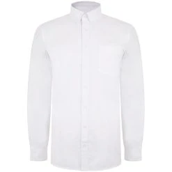 Bigdude Oxford Long Sleeve Shirt White