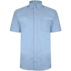 Bigdude Oxford Short Sleeve Shirt Light Blue