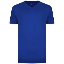 Bigdude Plain V-Neck T-Shirt Royal Blue