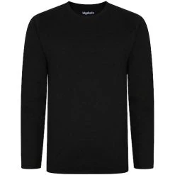 Bigdude Long Sleeve Marl T-Shirt Charcoal Tall