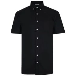Bigdude Oxford Short Sleeve Shirt Black