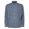 Bigdude Button Down Long Sleeve Check Shirt Bright Navy