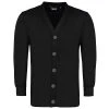 Bigdude Brushed Fleece Cardigan Black Tall