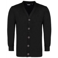 Bigdude Brushed Fleece Cardigan Black