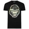 Bigdude Graphic Gorilla Print T-Shirt Black