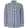 Bigdude Gingham Long Sleeve Shirt Navy Tall