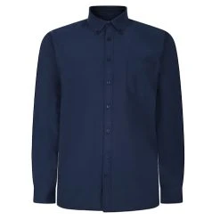 Bigdude Button Down Oxford Long Sleeve Shirt Navy