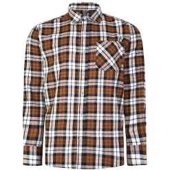 Bigdude Long Sleeve Flannel Shirt Brown