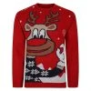 Bigdude Reindeer Christmas Jumper Red