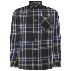 Bigdude Long Sleeve Check Flannel Shirt Royal Blue Tall