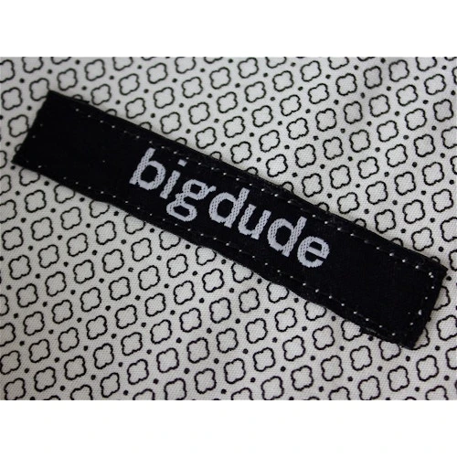 Bigdude Short Sleeve Cotton Woven Abstract Design Shirt White/Back - Image 7