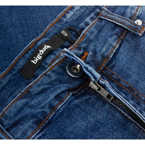 Bigdude Loose Fit Straight Cut Stretch Jeans Mid Wash - Image 5