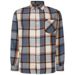 Bigdude Long Sleeve Check Flannel Orange Tall