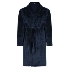 Bigdude Plain Fleece Dressing Gown Navy