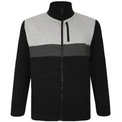 Bigdude Full Zip Colour Block Jacket Black