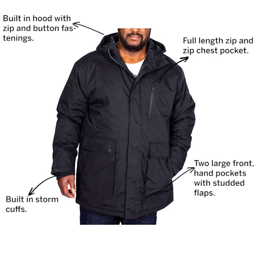 Bigdude Utility Coat Black - Image 4