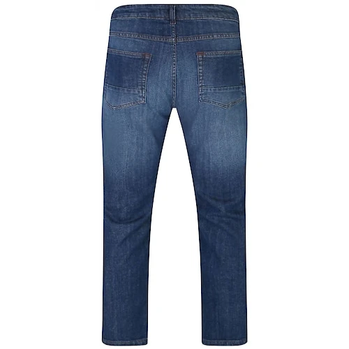 Bigdude Loose Fit Straight Cut Stretch Jeans Mid Wash - Image 4