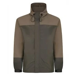 Bigdude Contrast Panel Showerproof Hooded Jacket Khaki