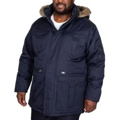 Bigdude Full Zip Parka Coat Navy