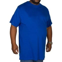 Bigdude Plain Crew Neck T-Shirt Royal Blue