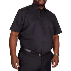Bigdude Classic Short Sleeve Poplin Shirt Black