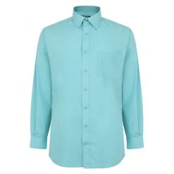 Bigdude Classic Long Sleeve Poplin Shirt Green Tall