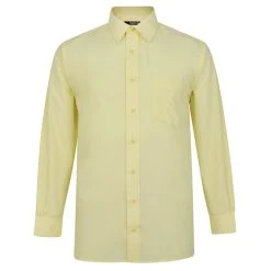 Bigdude Classic Long Sleeve Poplin Shirt Lemon Tall