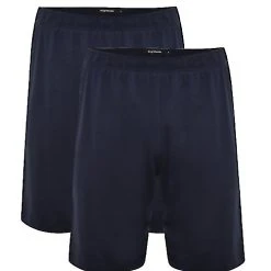 Bigdude Twin Pack Classic Pyjama Shorts Navy