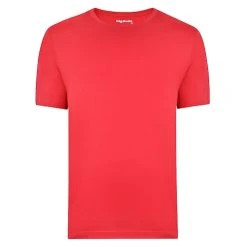 Bigdude Plain Crew Neck T-Shirt Red Space Cherry