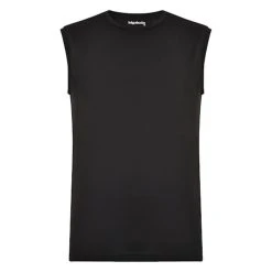 Bigdude Plain Sleeveless T-Shirt Black Tall