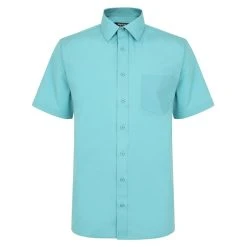 Bigdude Classic Short Sleeve Poplin Shirt Green